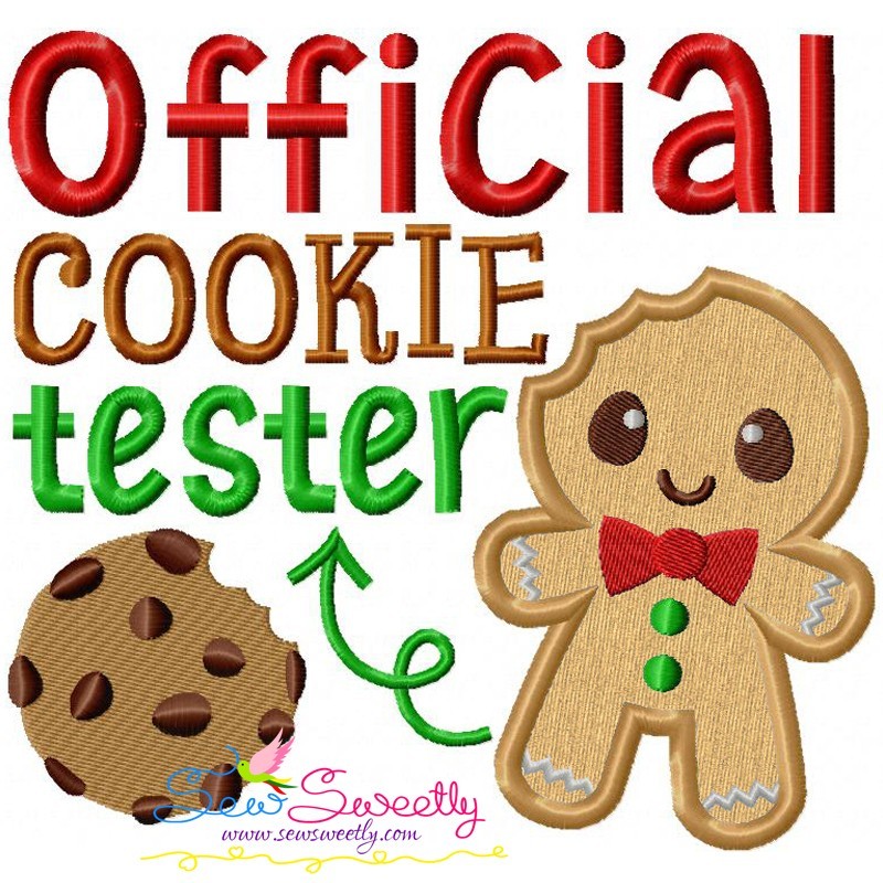 Official cookie tester2 applique embroidery design for christmas
