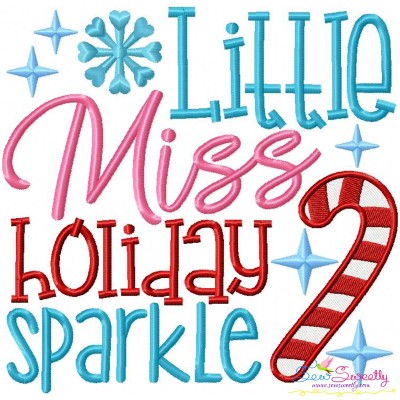 Little Miss Holiday Embroidery Design Pattern-1
