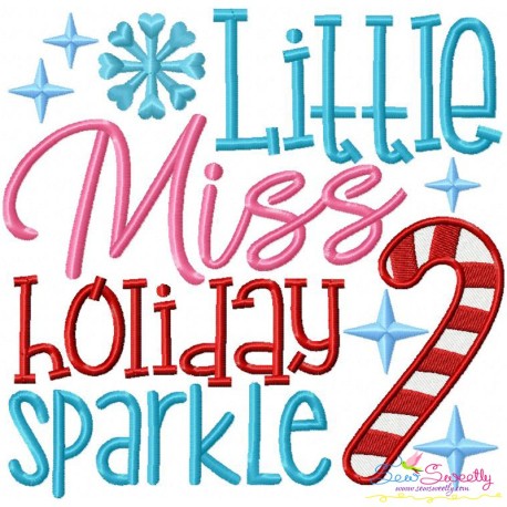 Little Miss Holiday Embroidery Design Pattern
