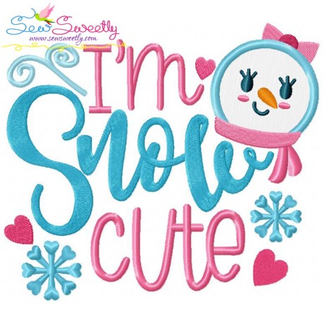 Snow Cute Applique Design Pattern