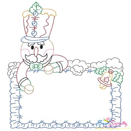 Vintage Stitch Christmas Frame-7 Embroidery Design Pattern-1