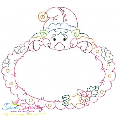 Vintage Stitch Christmas Frame-2 Embroidery Design Pattern-1