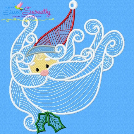 Bean Stitch Christmas Santa Claus Embroidery Design Pattern