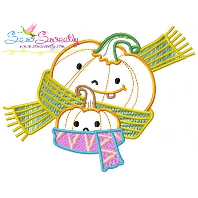 Fall Pumpkin Baby Scarf Embroidery Design