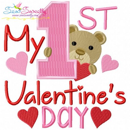 My First Valentine/'s Day Machine Embroidery Design INSTANT DOWNLOAD