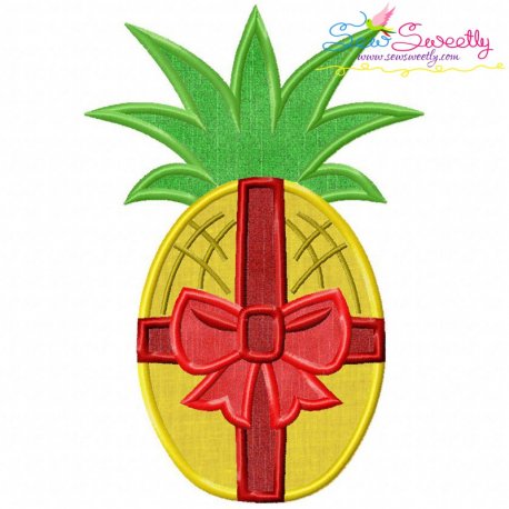 Christmas Pineapple Bow Applique Design Pattern- Category- Christmas Designs- 1
