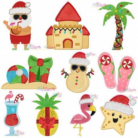 tropical christmas embroidery design bundle for christmas christmas embroidery