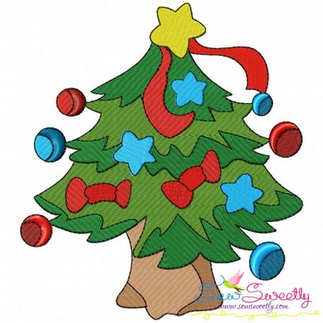 Christmas Tree Stars Embroidery Design Christmas Tree Stars Embroidery Design