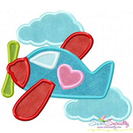Valentine Airplane Applique Design Pattern