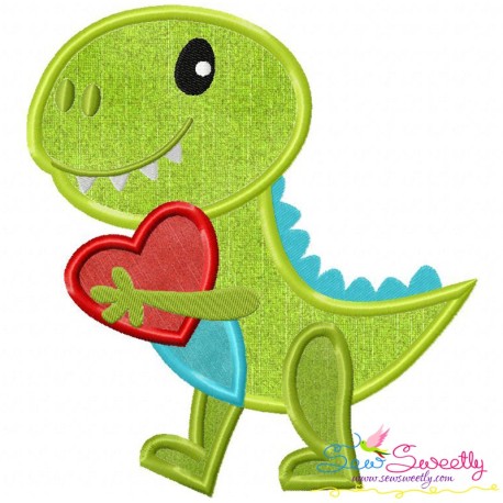 Dinosaur Heart Applique Design Pattern