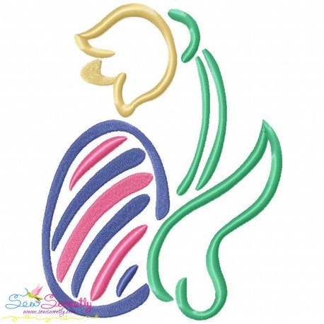 Outlines Easter Egg Tulip Embroidery Design Pattern-1