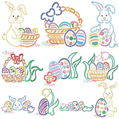 Easter Outlines Designs Embroidery Design Bundle-2