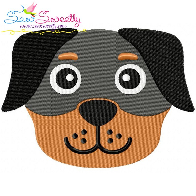 Rottweiler dog head machine embroidery design for dog lovers