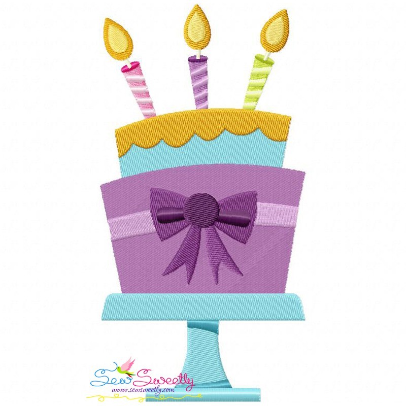 Birthday cake machine embroidery design for birthday