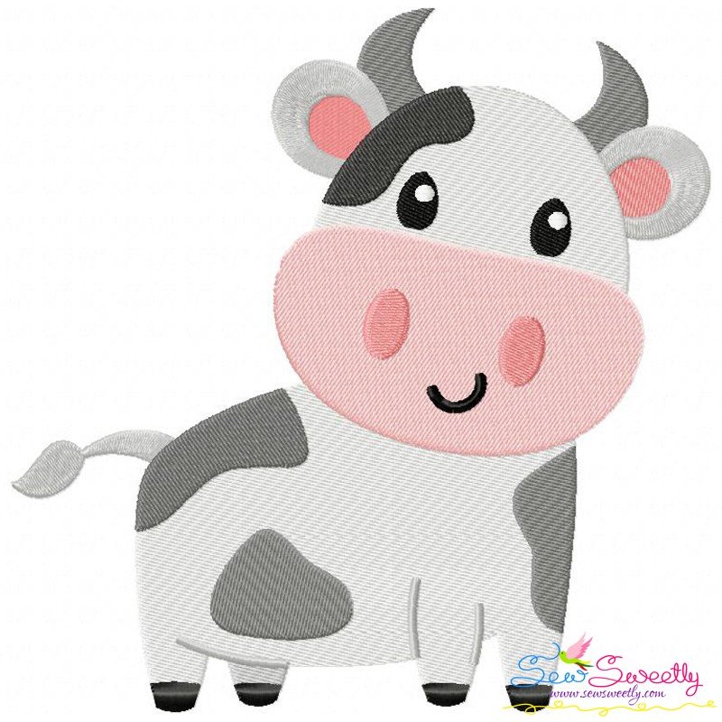 Cute Cow Machine Embroidery Design