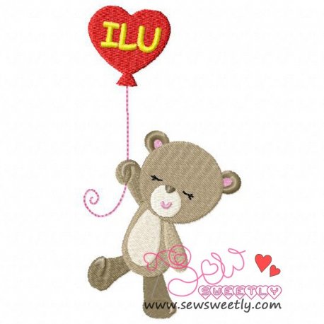 Valentine Bear-1 Embroidery Design Pattern- Category- Valentine's Day Designs- 1