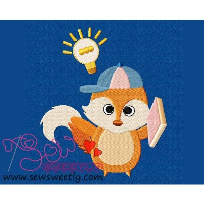 Animal Student-2 Embroidery Design