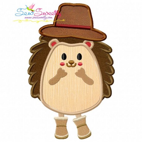 Hedgehog- Boy Applique Design Pattern- Category- Fall And Thanksgiving- 1