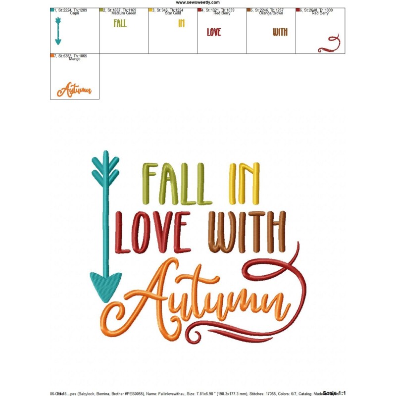 Fall in Love With Autumn Embroidery Design For Fall And Thanksgiving