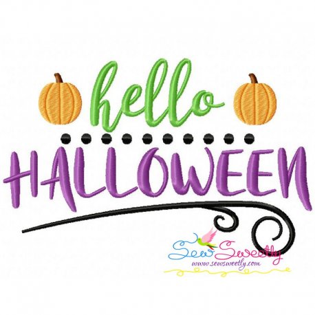 hello halloween machine embroidery design for halloween