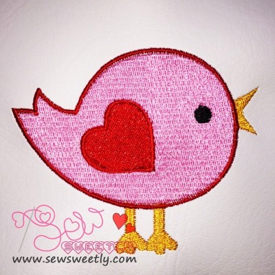 Cute Valentine Bird Embroidery Design