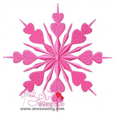Heart Snowflake Embroidery Design
