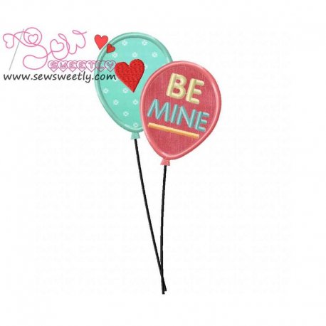 Love Balloons Applique Design Pattern- Category- Valentine's Day Designs- 1