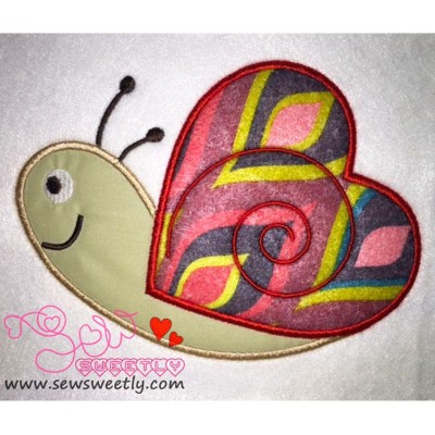 Valentine Snail Applique Design