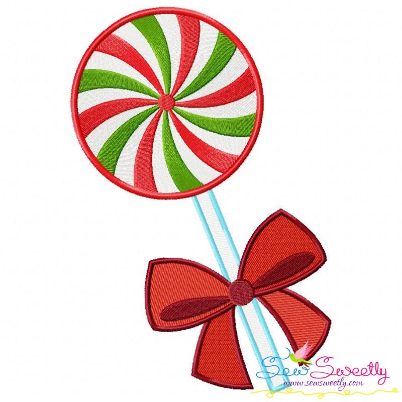 Swirl lollipop ribbon machine embroidery design for christmas Swirl lollipop ribbon machine embroidery design for christmas