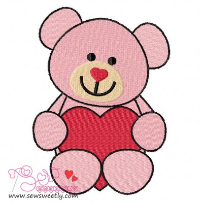 Valentine Teddy Bear Embroidery Design