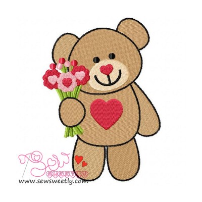 Valentine Teddy Bear 6 Embroidery Design