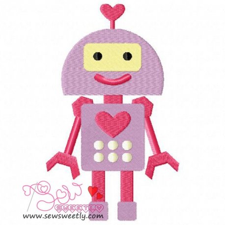 Lovely Robot-2 Embroidery Design Pattern- Category- Valentine's Day Designs- 1