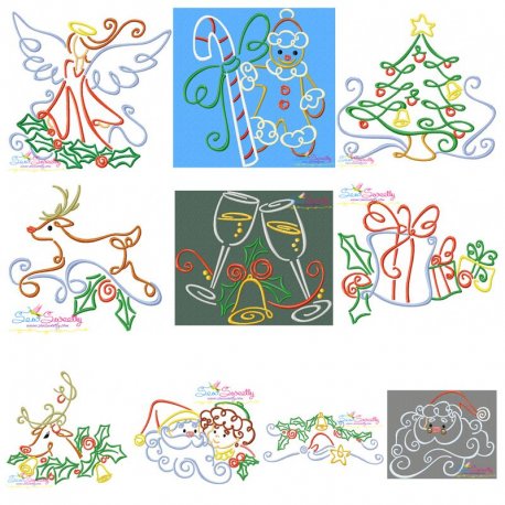 christmas swirls embroidery design