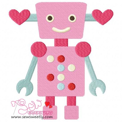 Lovely Robot-6 Embroidery Design