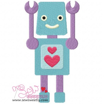 Lovely Robot-7 Embroidery Design