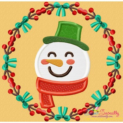 Christmas Frame- Snowman Applique Design