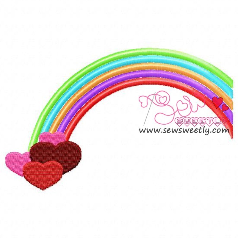 Rainbow with hearts embroidery design Rainbow with hearts embroidery design