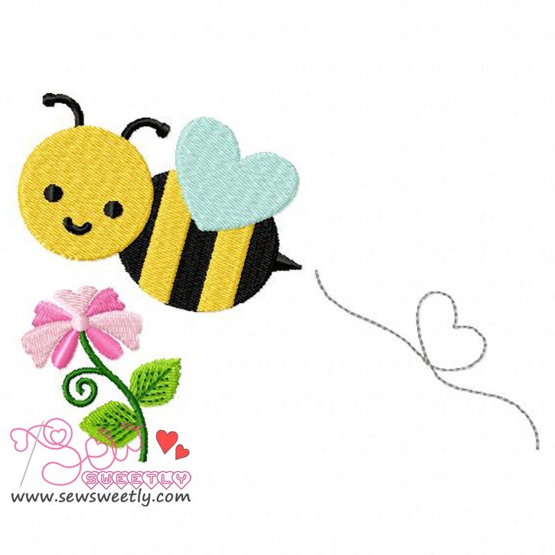 Bee Love Embroidery Design