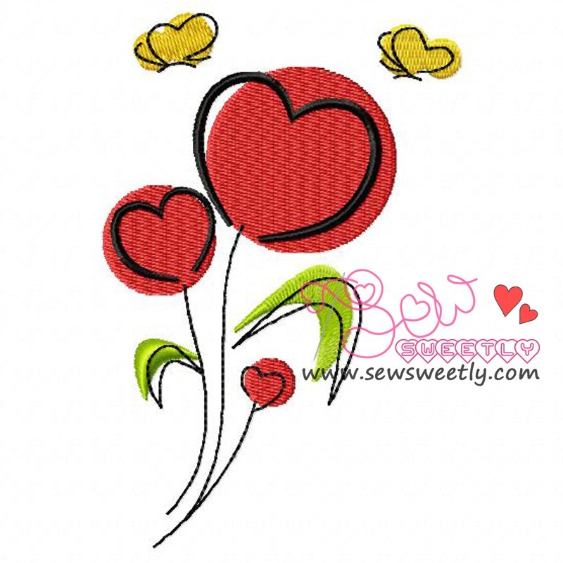 Love flowers embroidery design