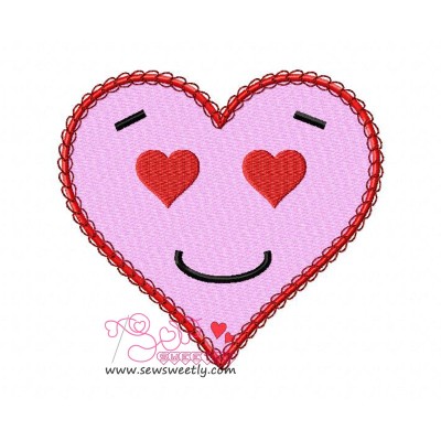 Pink Heart Embroidery Design