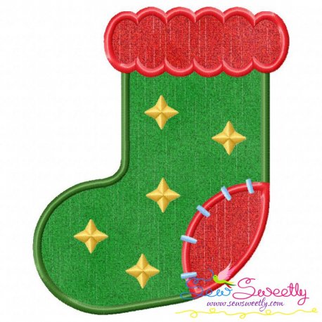 Elf Christmas stocking APPLIQUE machine embroidery design