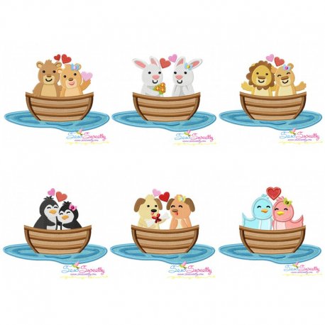Love Boat Animals Applique Design Bundle Pattern- Category- Embroidery Design Bundles- 1