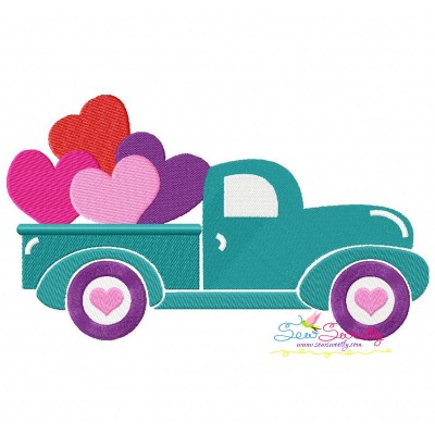 Valentine's Truck Embroidery Design Pattern-1