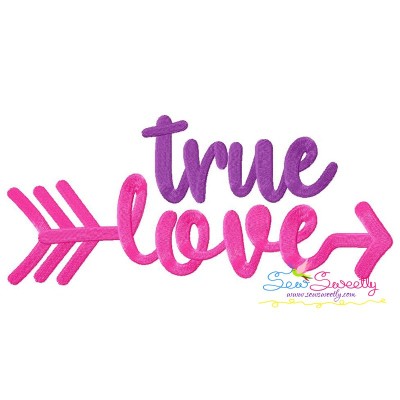 Free True Love Valentine Lettering Embroidery Design