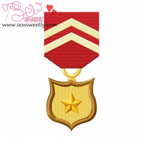 Army Medal 4 Embroidery Design Pattern- Category- War And Weapons Designs- 1