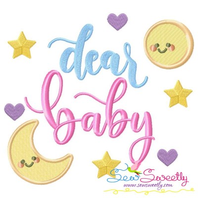 Dear Baby Lettering Embroidery Design