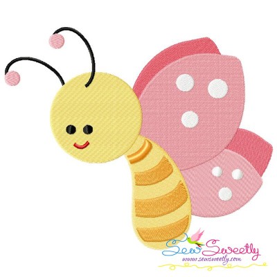 Pink Butterfly Embroidery Design
