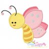 Pink Butterfly Applique Design Pattern- Category- Insects And Bugs Designs- 1