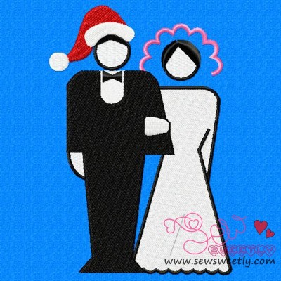 Christmas Bride And Groom Embroidery Design