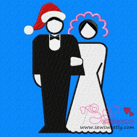 Christmas Bride And Groom Embroidery Design Pattern- Category- Bride And Groom Designs- 1